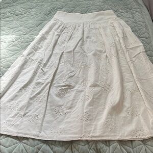 Forever That Girl Elegant White Eyelet Midi Skirt